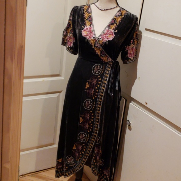 joanna velvet wrap dress